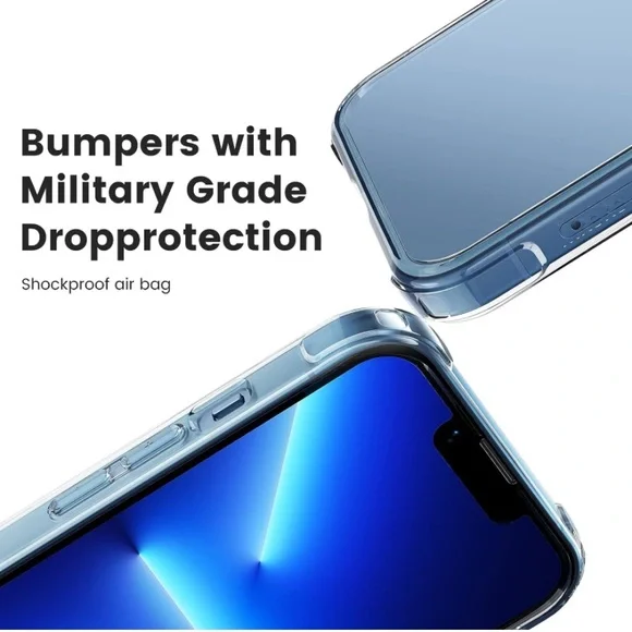 iPhone 13 Pro Slim Clear Case - Military Grade Protective Bumper - Not Yellowing - Picture 7 of 8